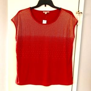 NWT DRESS BARN Ravishing in Rust Top XL